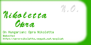 nikoletta opra business card